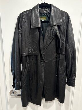Danier Black Leather Trench Coat
